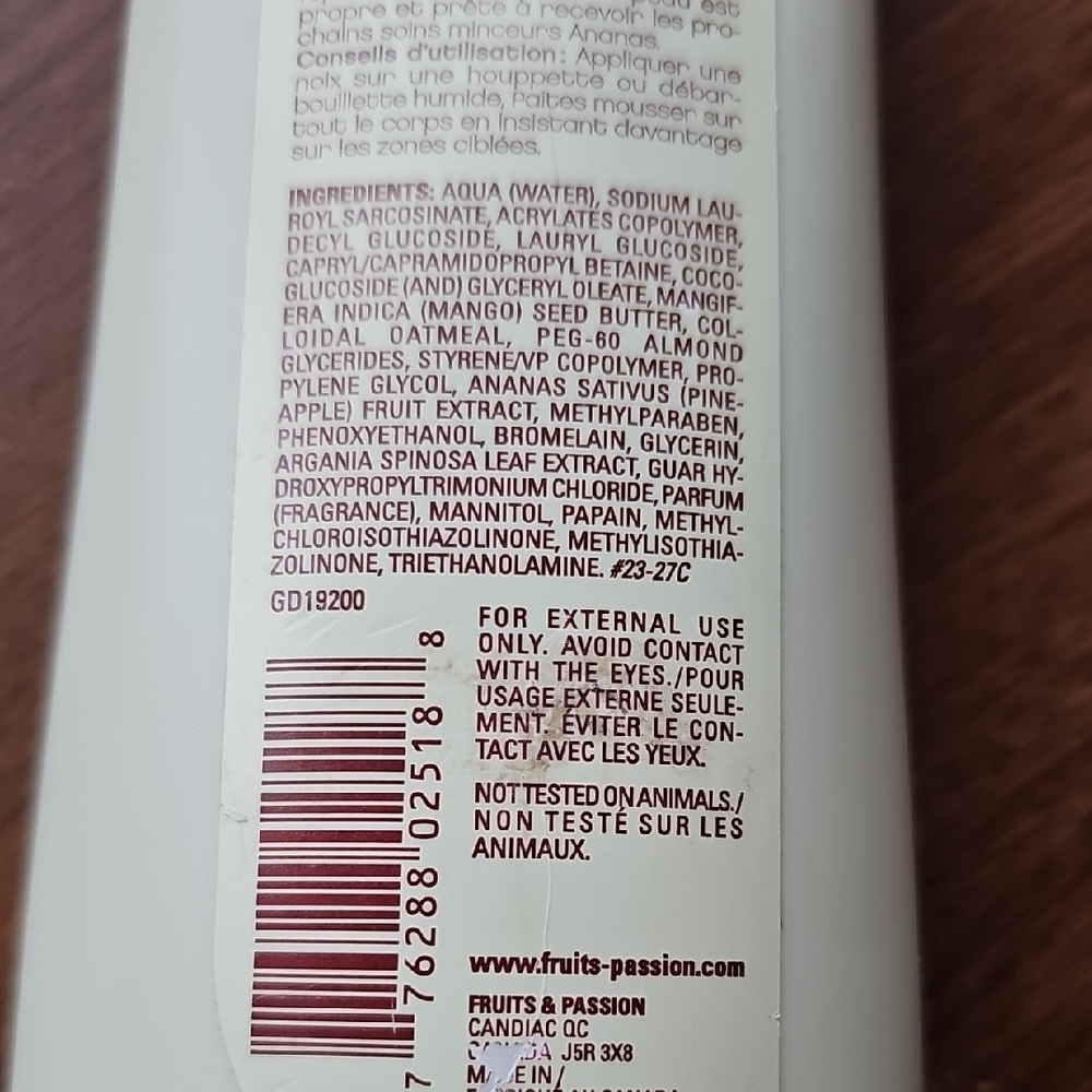 New Fruits & Passion Pineapple Shower Cream - Slimming Gentle Body Cleanser Disc - Picture 5 of 6
